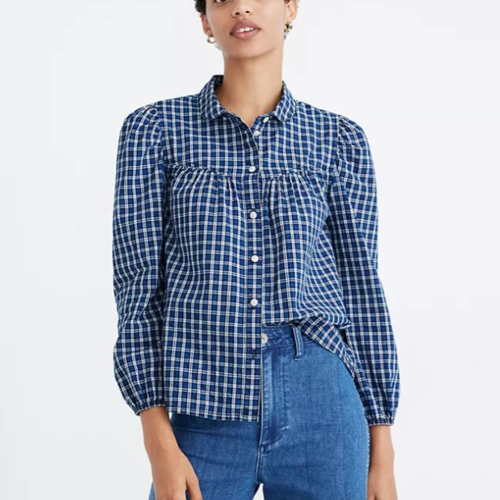 Madewell Plaid Peter Pan Collar Shirt